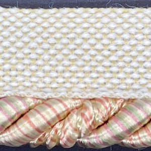 3/8&quot; Ivory Pink Mint Lip Cord Edge Fabric Trim 13 yards