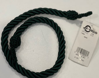Hunter Green Curtain Tieback 18&quot; Cord Lot Of 2 Conso 639 Cord Rope