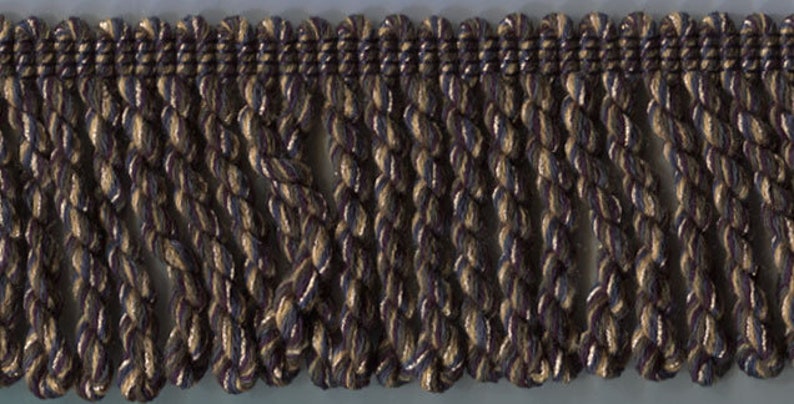 3quot; Navy Blue Gold Heavy bullion Fabric Fringe Trim 6 Yards