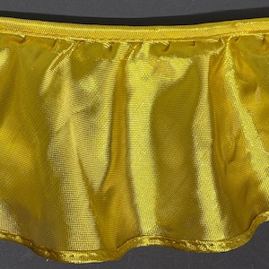 3&1/2" bright gold lame ruffled ribbon fabric trim 11 yards