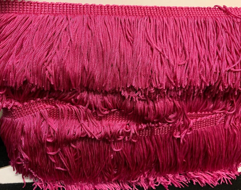 3 Fuchsia Chainette Fringe Trim 11 Yards