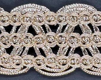 1" Metallic Rose Gold Braid Gimp Fabric Trim 9 Meters Trimming