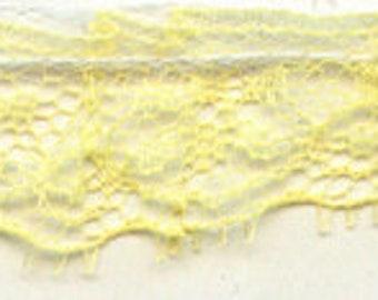 1/2" yellow ruffled lace fabric trim 36 yards