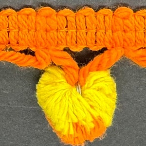 1&1/4&quot; Orange and Yellow Pom Pom Ball Fringe Fabric Trim 12 Yards Holiday Trimming