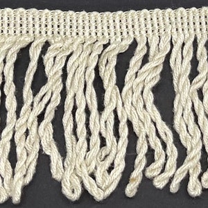 3&quot; Natural Ivory Bullion Fringe Fabric Trim 12 yards