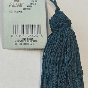 3&quot; Peacock Green Chainette Key Tassel Lot of 6 Conso M54 trim trimming