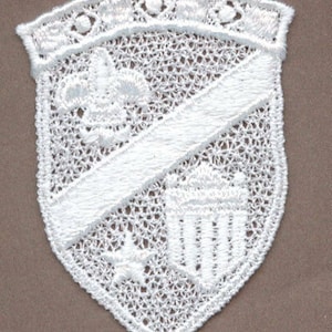 white venice venise lace emblem fabric trim appliques lot of 6
