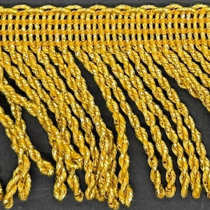 2&quot; Metallic Gold Bullion Fringe Fabric Trim 12 yards Holiday Upholstery Trimming