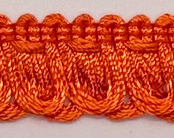 1" Orange Loop Fringe Fabric Trim 17 Yards Trimming
