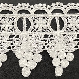 2&quot; white grape venice venise lace fabric bridal trim 5 yards