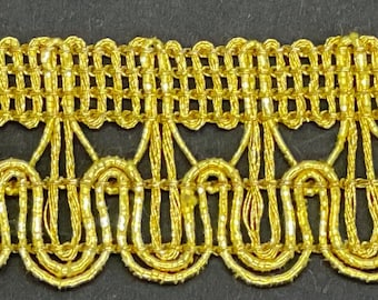 3/4" metallic gold braid gimp fabric trim 9 yards