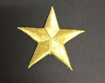 2 & 1/2" metallic-Gold Stern Eisen auf Applikationen viel 12