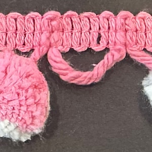 1&1/4&quot; Pink and White Pom Pom Ball Fringe Fabric Trim 13 Yards