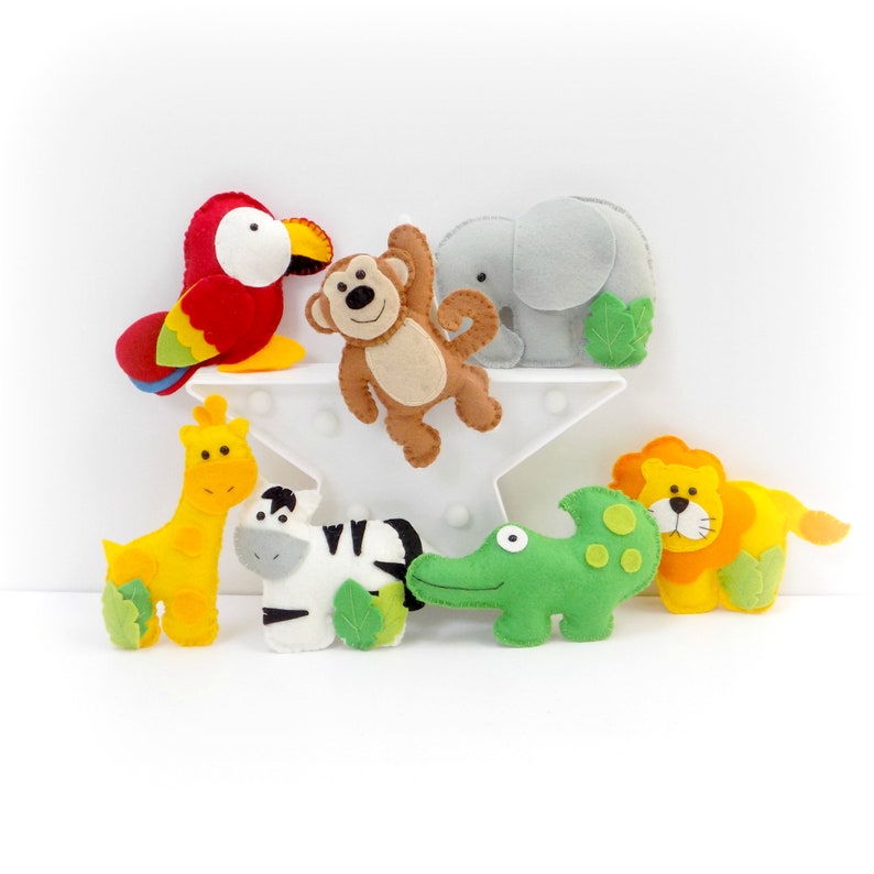 Sew Your Own Jungle Animals Nursery Garland Felt Garland Etsy