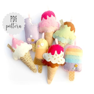 PDF pattern to make Ice cream garland . Instant download. PDF instructions. Digital pattern.
