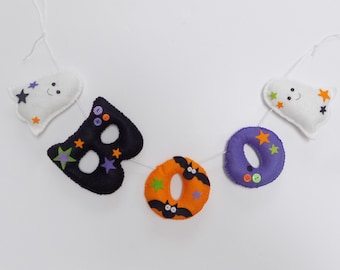 PDF Schnittmuster. Filz-Halloween-Girlande, DIY-Nähset, sofortdownload. Geistergirlande, Pastellhalloween, Boo-Girlande. Filz Boo