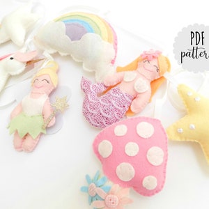 PDF pattern and instructions Ride a unicorn swim with mermaids dance with fairies and chase rainbows . Felt kit. Digital pattern.
