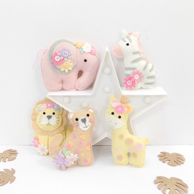 Sew Your Own Felt Safari Animals Garland Nursery Decor Etsy