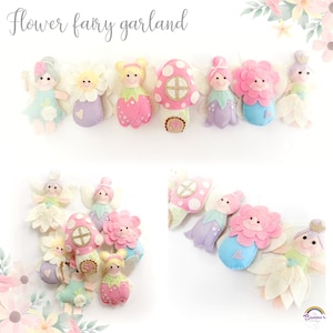 Sew your own Flower Fairies Garland. Sewing kit. Templates and instructions to make a felt fairy garland. Craft kit