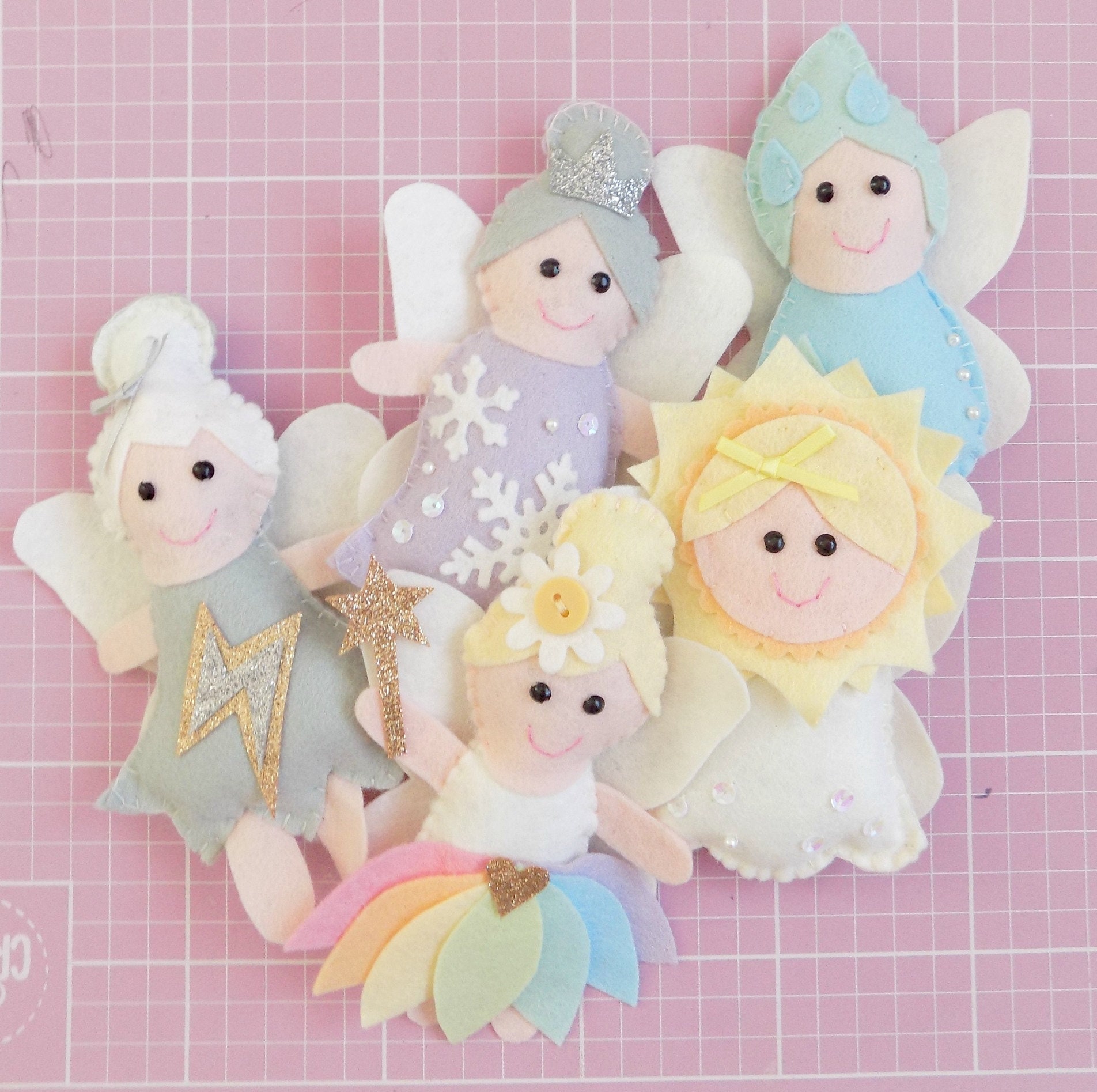 PDF Pattern to Make Weather Fairies Felt Garland. Templates and ...