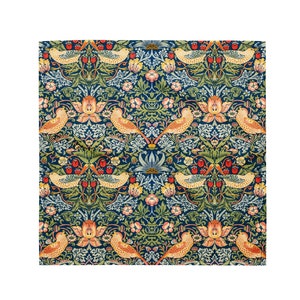 Strawberry Thief William Morris Design All-Over Print Bandana 3 Sizes Microfiber Art Nouveau c. 1880