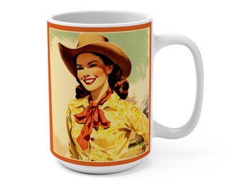 Retro Cowgirl Mug Running Over With Sass Coffee Tea Spirits Less Spirited Than You Western Country Ranch Rodeo