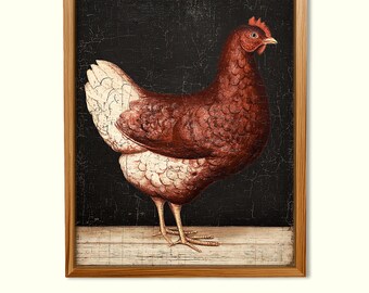 Primitive Brown Hen Wall Art