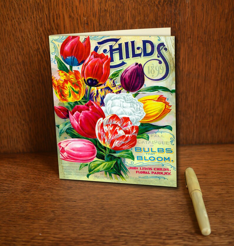 Vintage Childs Seed and Bulb Catalog Cover 1899 Floral Park New York
