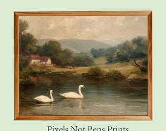 Pastoral Swan River Landscape Wall Art Print