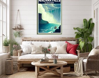 Vintage WPA-reisposter Niagarawatervallen