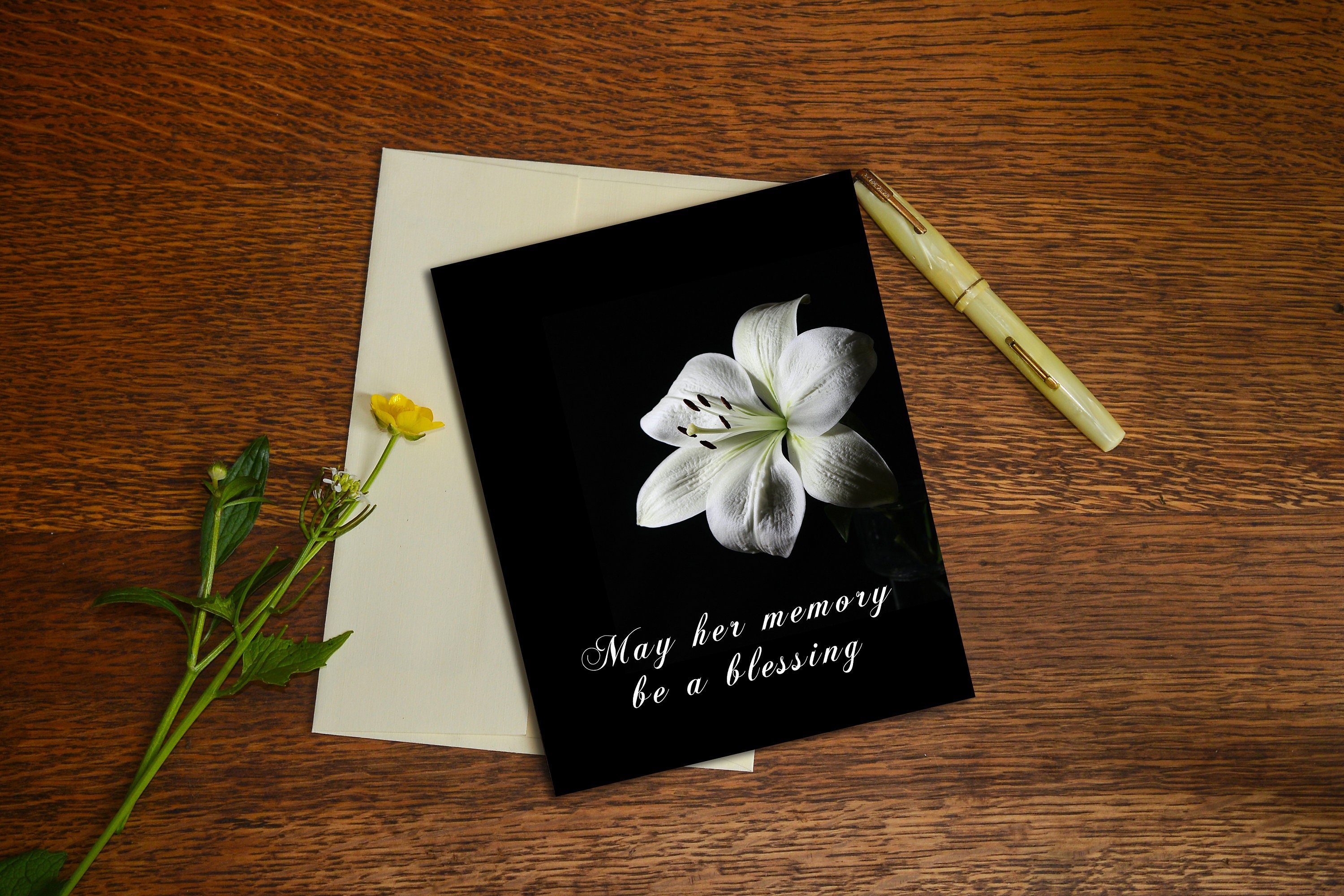 Printable Greeting Card Sympathy May Her Memory Be A Blessing Condolences Grief Mourning Instant