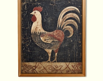 Primitive Rooster Americana Folk Art