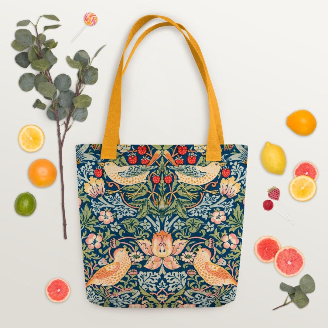 William Morris Print Strawberry Thief Tote Bag Shop in Art - Etsy