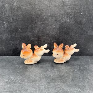 Vintage Jumping Rabbits Salt and Pepper Shakers