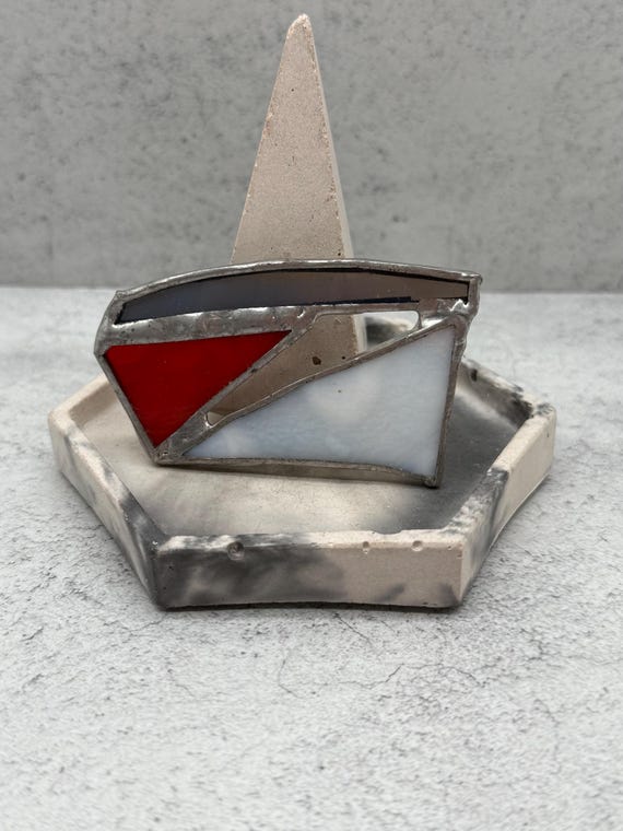 Vintage Stained Glass Brooch
