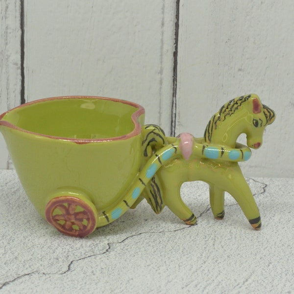 Vintage Small Green Donkey Planter