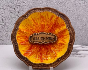 Vintage Orange Treasure Craft Souvenir Trinket Dish