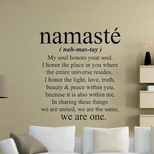 Namaste Wall Decal Namaste Wall Art Yoga Wall Decal Vinyl Wall Decal Namaste Office Wall Art Decor Yoga Studio Wall Decal image 1