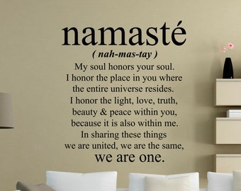 Namaste Autocollant Mural Amovible Décalque Maison /& Bureau Décoration murale Poster