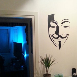 V For Vendetta Wall Decal, Anonymous Mask Wall Stickers, V For Vendetta Wall Decal
