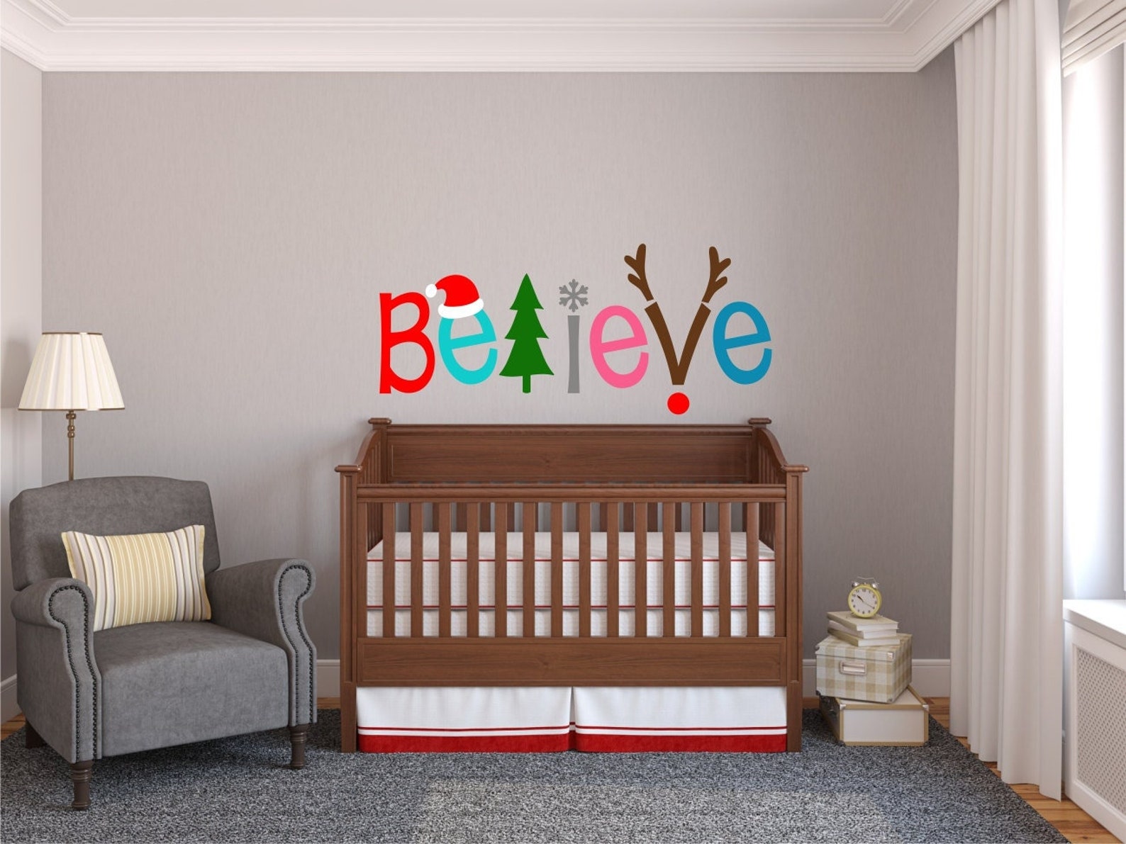 Christmas Wall Decal Believe Christmas Removable Wall Decal Etsy