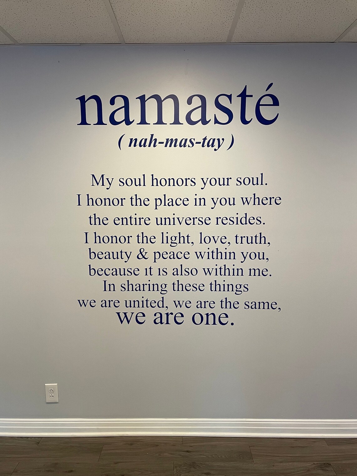 Namaste Wall Decal Namaste Wall Art Yoga Wall Decal Etsy
