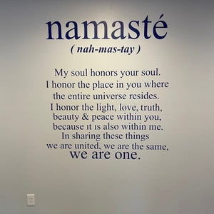 Namaste Wall Decal Namaste Wall Art Yoga Wall Decal Vinyl Wall Decal Namaste Office Wall Art Decor Yoga Studio Wall Decal image 3