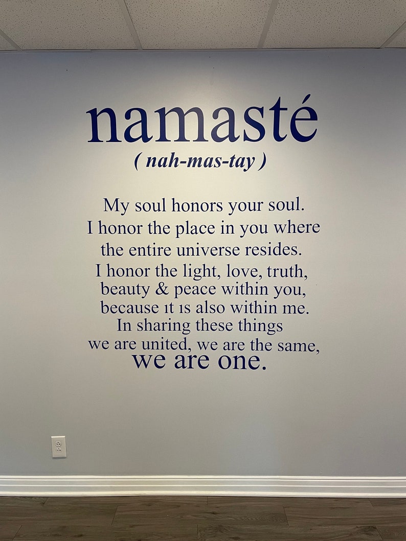 Namaste Wall Decal Namaste Wall Art Yoga Wall Decal Vinyl Wall Decal Namaste Office Wall Art Decor Yoga Studio Wall Decal image 3