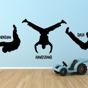 Wall Decal Parkour, Three Parkour Wall Decals With Title, Wall Decal, Wall Sticker, Vinyl Home Decoration, Vinyl Wall Decal, Removable Vinyl