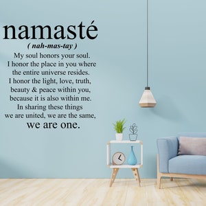 Namaste Wall Decal Namaste Wall Art Yoga Wall Decal Vinyl Wall Decal Namaste Office Wall Art Decor Yoga Studio Wall Decal image 5