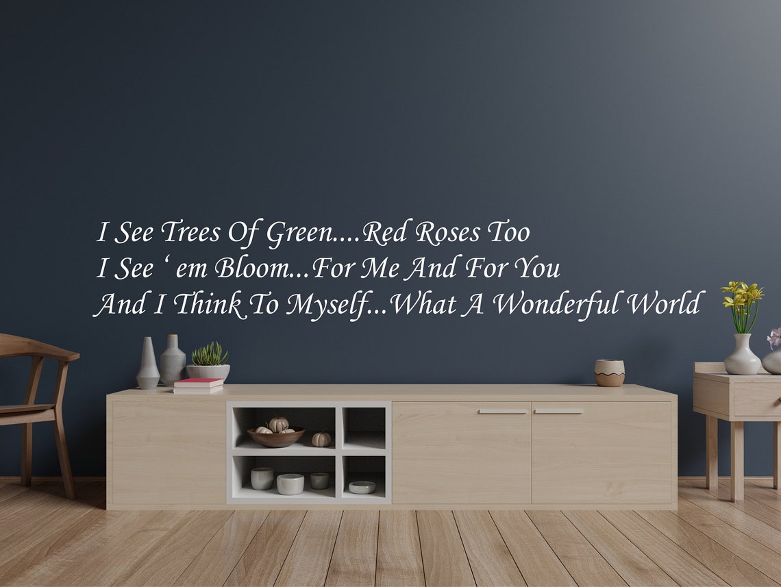 Vinyl Wall Decal What A Wonderful World Louis Armstrong Quote Etsy