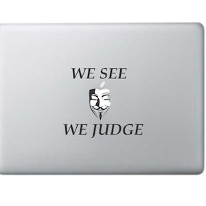 Macbook Decal V For Vendetta, Anonymous Stickers, Macbook Decal Guy Fawkes, Macbook Decal Anonymous, Laptop Decal, Laptop Stickers