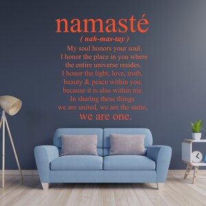 Namaste Wall Decal Namaste Wall Art Yoga Wall Decal Vinyl Wall Decal Namaste Office Wall Art Decor Yoga Studio Wall Decal image 7