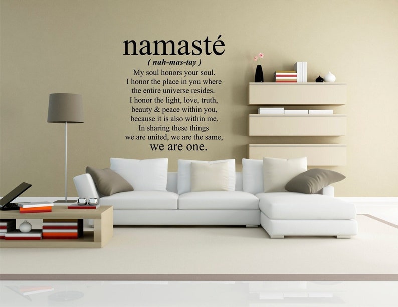 Namaste Wall Decal Namaste Wall Art Yoga Wall Decal Vinyl Wall Decal Namaste Office Wall Art Decor Yoga Studio Wall Decal image 1